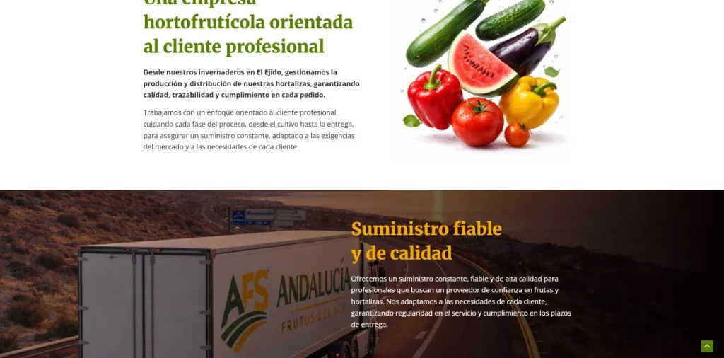 Presentación de la empresa hortofrutícola y suministro fiable