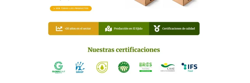 Certificaciones de calidad de Andalucía Frutos del Sur