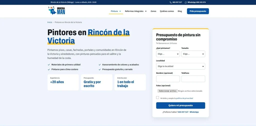 Página local de pintores en Rincón de la Victoria