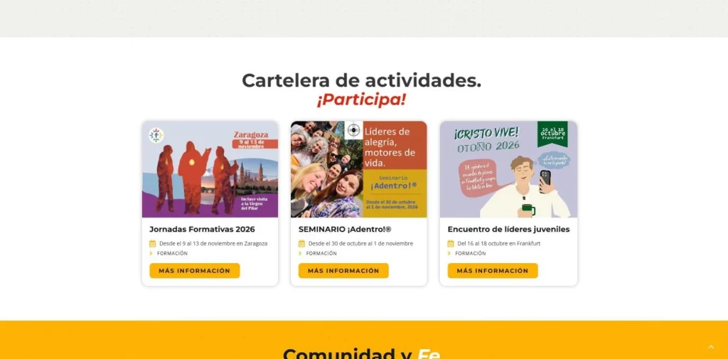 Cartelera de actividades y formaciones