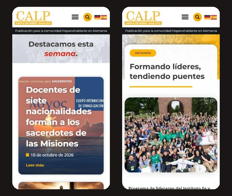Vistas móviles de Carta a los Padres
