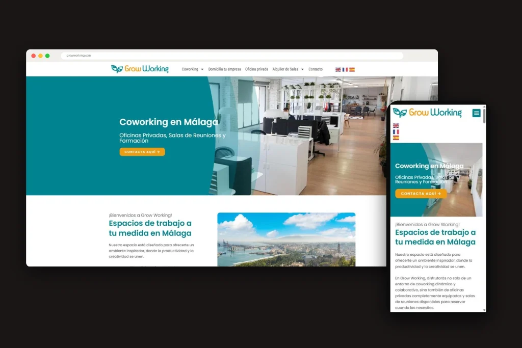 Web de Grow Working en ordenador y móvil