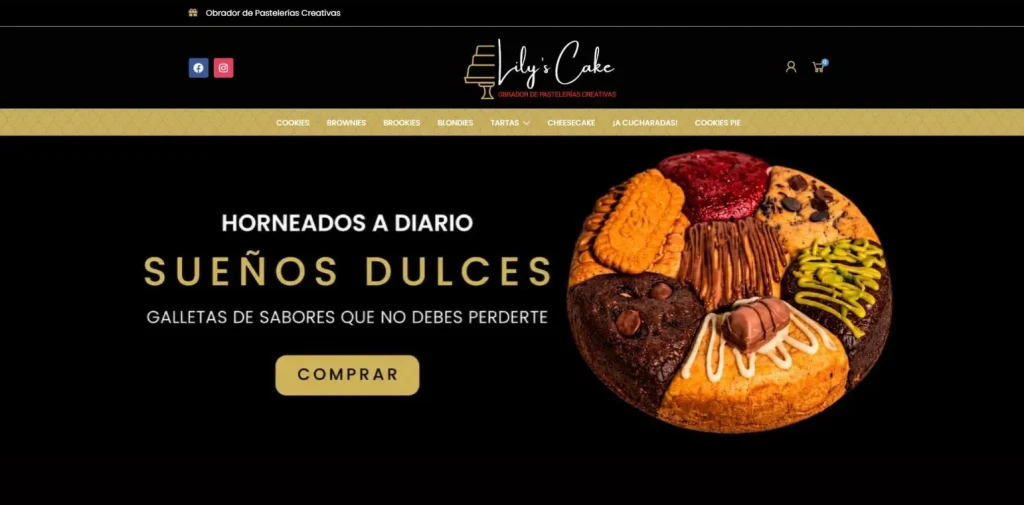 Portada de la tienda online de Lily's Cake