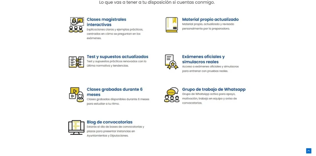 Bloque con todo lo que incluye el servicio de preparación