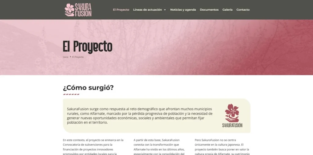 Página El Proyecto de Sakurafusión